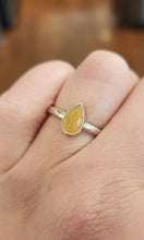 Load image into Gallery viewer, Sterling silver pear-shaped orange Ethiopian opal ring
