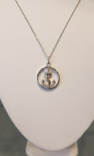 Load image into Gallery viewer, Sterling silver anchor pendant with gold accent and diamonds