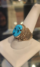 Load image into Gallery viewer, Sterling silver southwest style turquoise ring