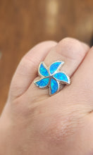 Load image into Gallery viewer, Sterling silver kyocera opal starfish ring