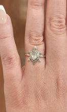 Load image into Gallery viewer, Sterling silver rainbow moonstone turtle ring