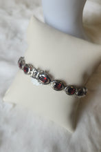 Load image into Gallery viewer, Sterling silver floating bezel garnet tennis bracelet