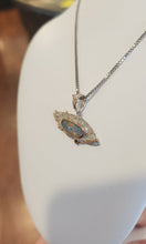 Load image into Gallery viewer, Sterling silver australian opal pendant with garnet