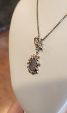 Load image into Gallery viewer, Sterling silver australian opal pendant with tourmaline