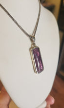 Load image into Gallery viewer, Sterling silver amethyst koi fish pendant