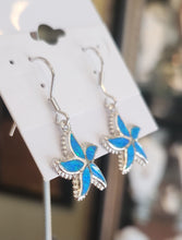 Load image into Gallery viewer, Sterling silver starfish kyocera opal earrings