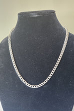 Load image into Gallery viewer, Sterling silver 7mm 22" square wheat chain