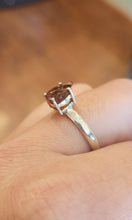 Load image into Gallery viewer, Sterling silver pear-shaped faceted pink tourmaline ring