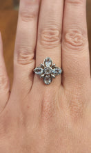 Load image into Gallery viewer, Sterling silver blue topaz flower ring