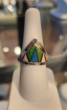 Load image into Gallery viewer, Sterling silver turquoise inlay ring