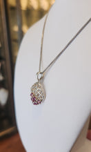 Load image into Gallery viewer, Sterling silver multi-stone ruby pendant