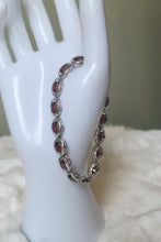Load image into Gallery viewer, Sterling silver floating bezel garnet tennis bracelet