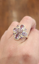 Load image into Gallery viewer, Sterling silver amethyst flower ring