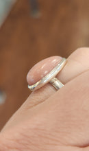 Load image into Gallery viewer, Sterling silver pear-shaped pink opal ring