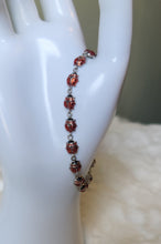 Load image into Gallery viewer, Sterling silver enamel ladybug bracelet