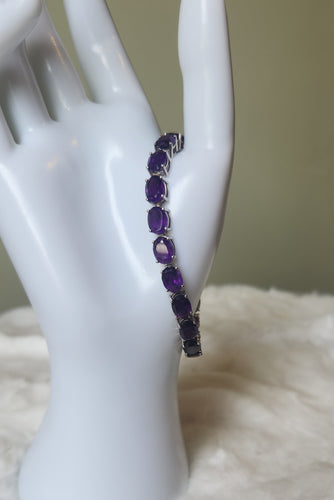 Sterling silver amethyst tennis bracelet