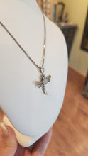 Load image into Gallery viewer, Sterling silver rainbow moonstone dragonfly pendant