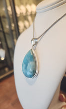 Load image into Gallery viewer, Sterling silver pear-shaped larimar pendant