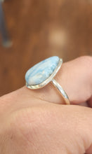 Load image into Gallery viewer, Sterling silver pear-shaped larimar statement ring