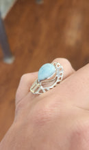 Load image into Gallery viewer, Sterling silver larimar saddle ring