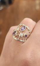 Load image into Gallery viewer, Sterling silver amethyst filigree ring