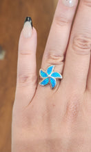 Load image into Gallery viewer, Sterling silver kyocera opal starfish ring