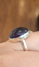 Load image into Gallery viewer, Sterling silver deep purple amethyst cocktail ring