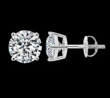Load image into Gallery viewer, Sterling silver 1 CTW moissanite stud earrings
