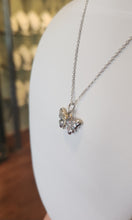 Load image into Gallery viewer, Sterling silver diamond and 14k gold butterfly pendant
