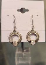 Load image into Gallery viewer, Sterling silver rainbow moonstone fashion earrings