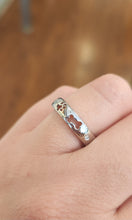 Load image into Gallery viewer, Sterling silver diamond dog bone pawprint ring