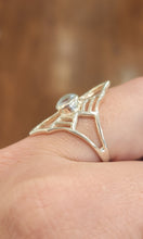 Load image into Gallery viewer, Sterling silver blue topaz spider-web ring
